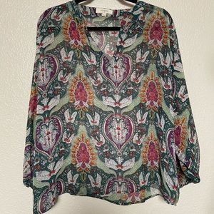 Umgee green print blouse